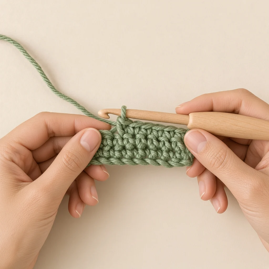 A finished invisible decrease: one smooth stitch where there were two