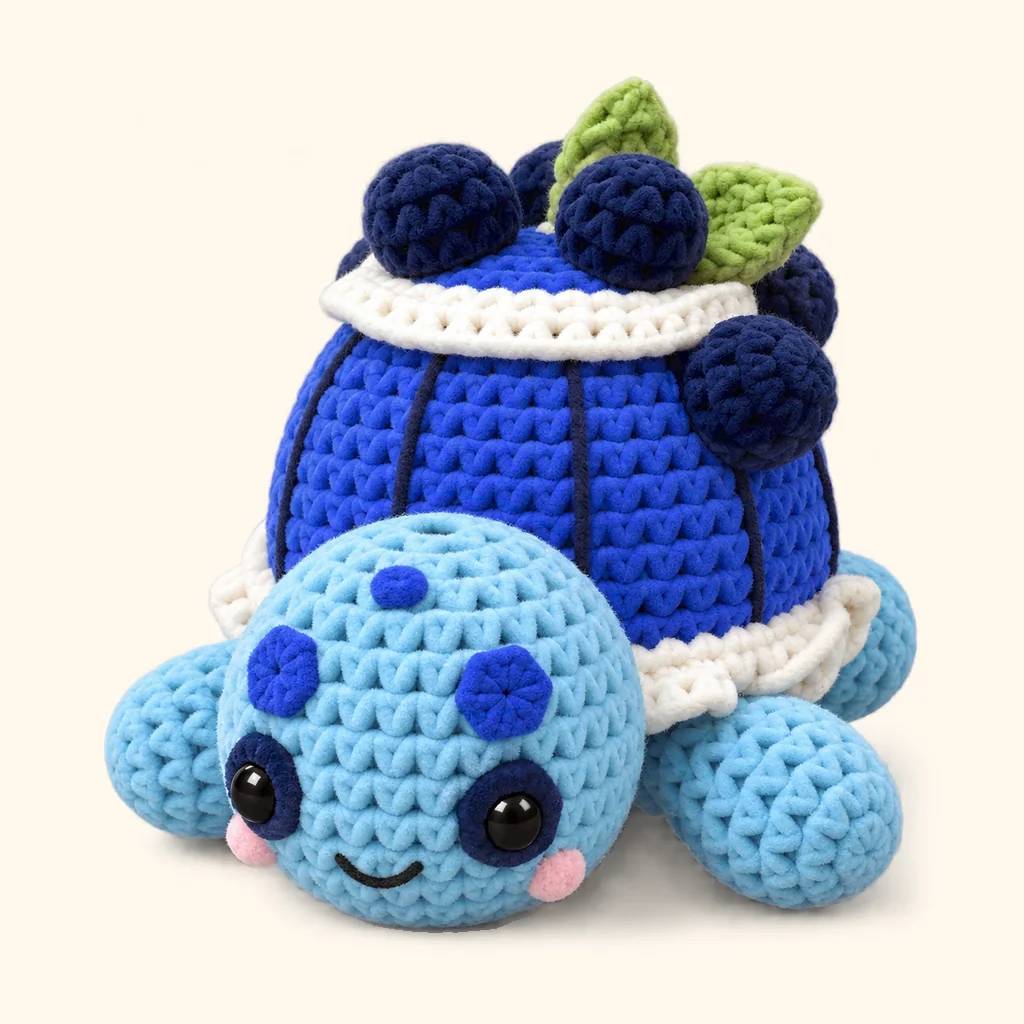 Blueberry turtle crochet assembly: hide the tails