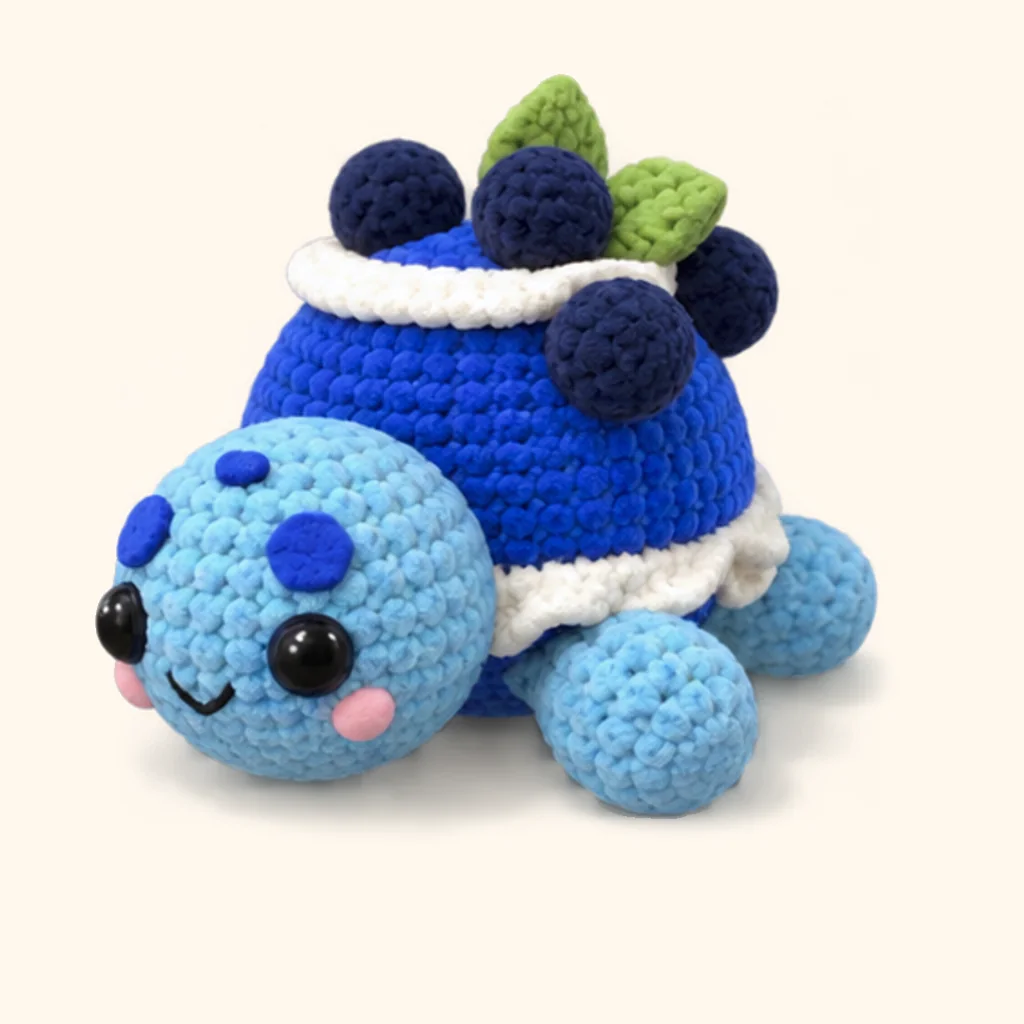Blueberry turtle crochet assembly: sew the shell line 1
