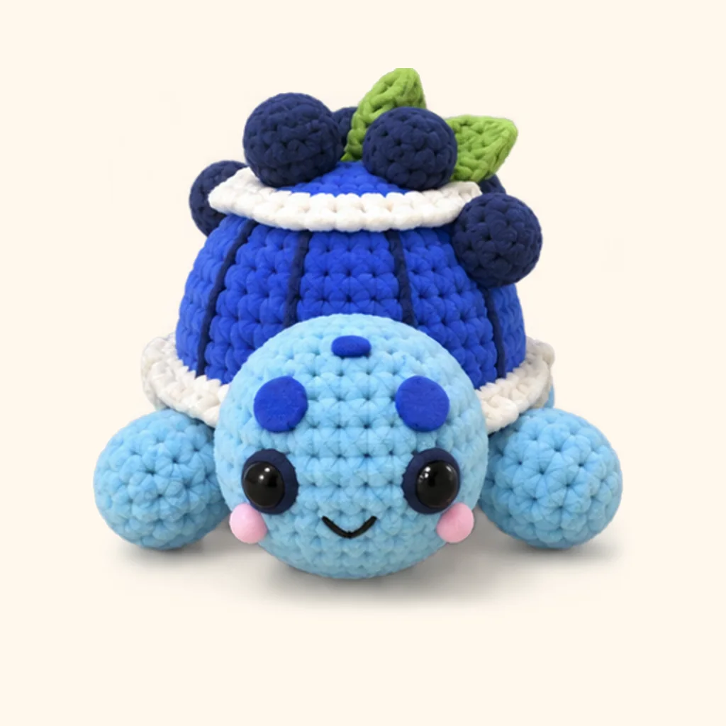 Blueberry turtle crochet assembly: sew the shell line 2