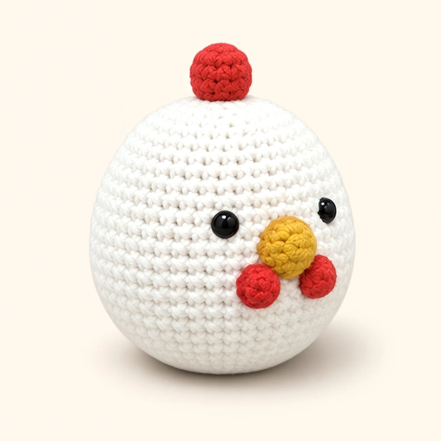 Chicken crochet assembly: attach the comb, middle lobe