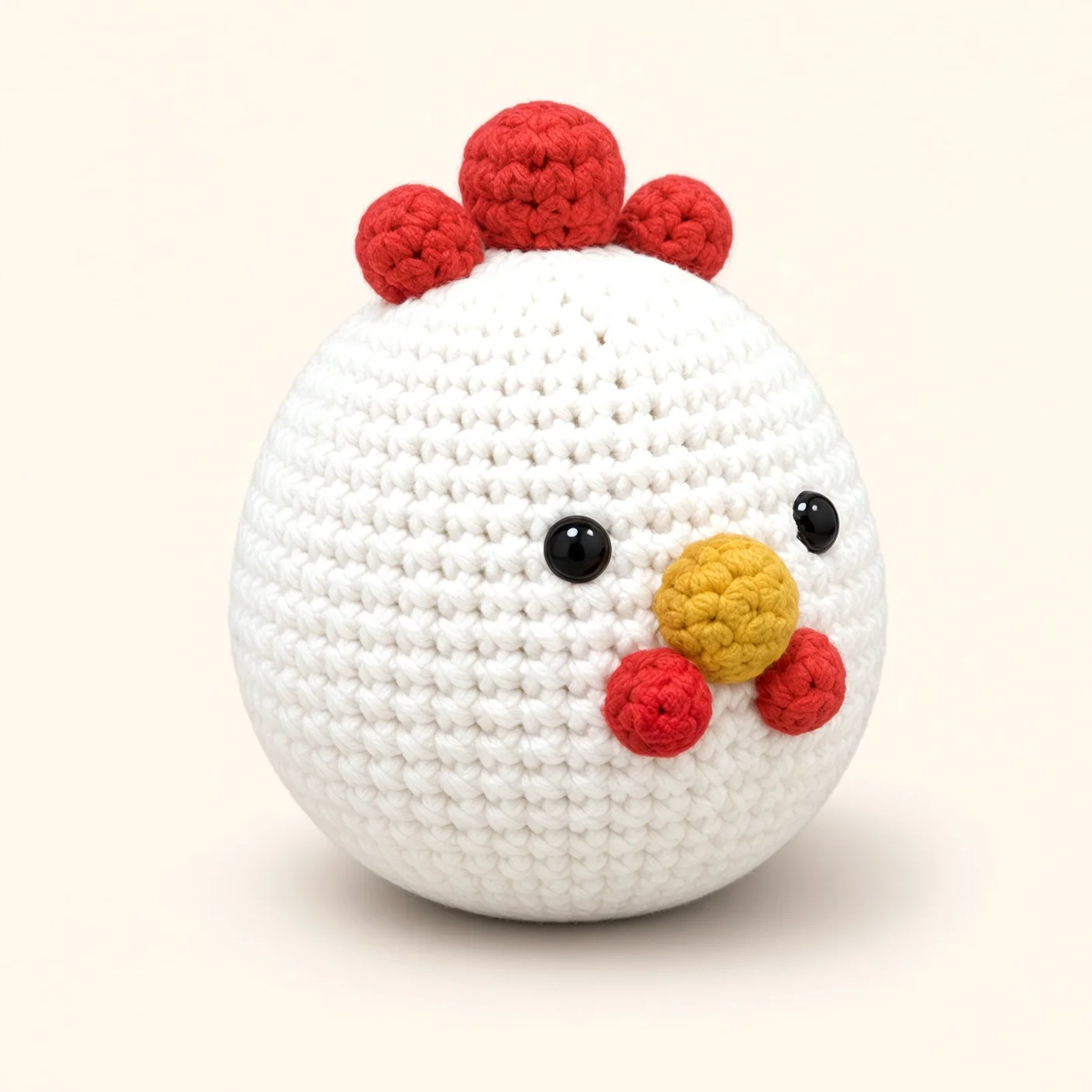 Chicken crochet assembly: attach the comb, side lobes