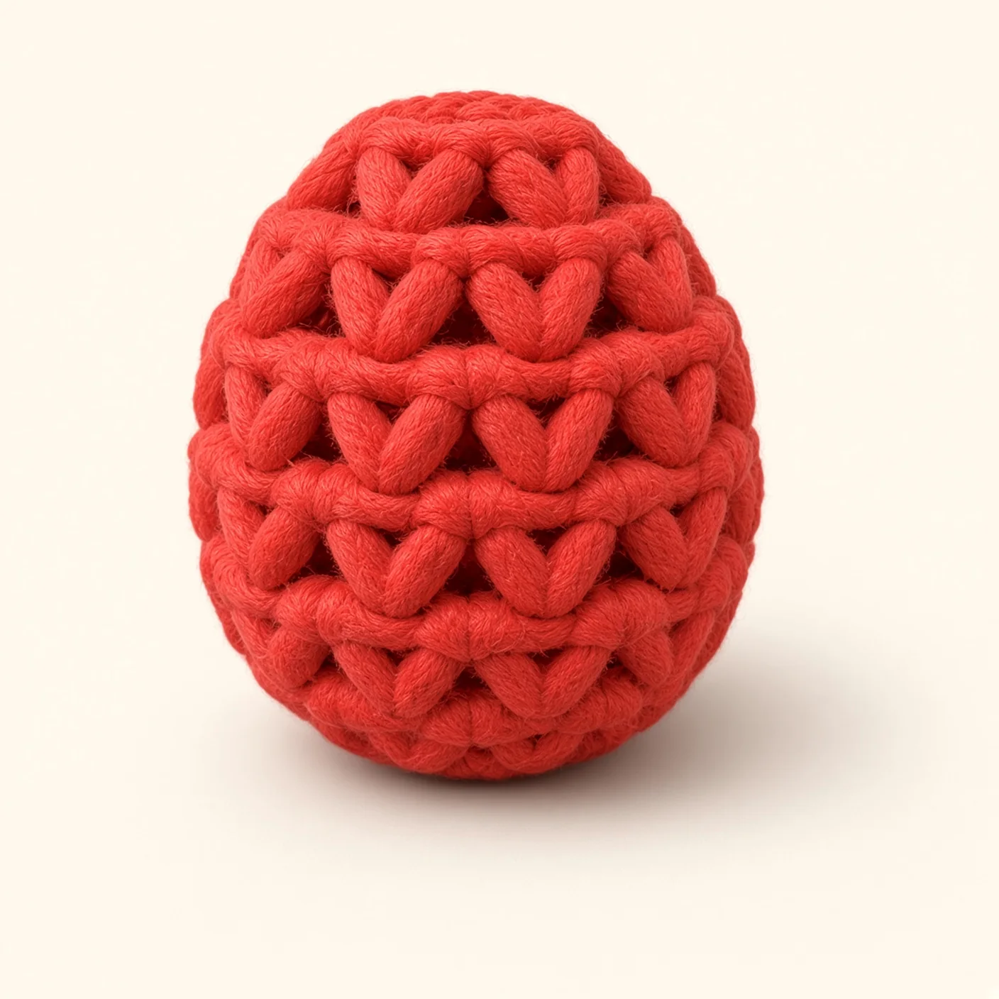 Chicken amigurumi: the finished comb, middle lobe