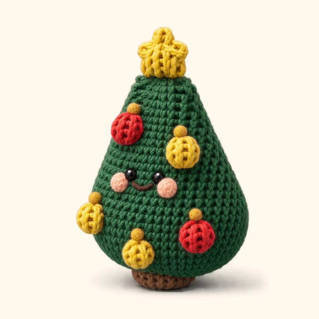 Christmas tree crochet assembly: hide the tails