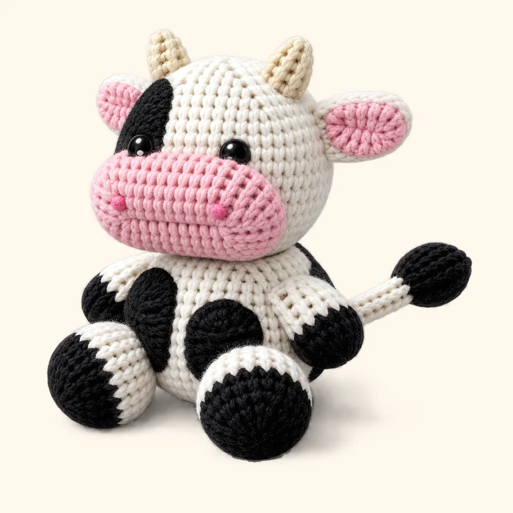 Cow crochet assembly: hide the tails