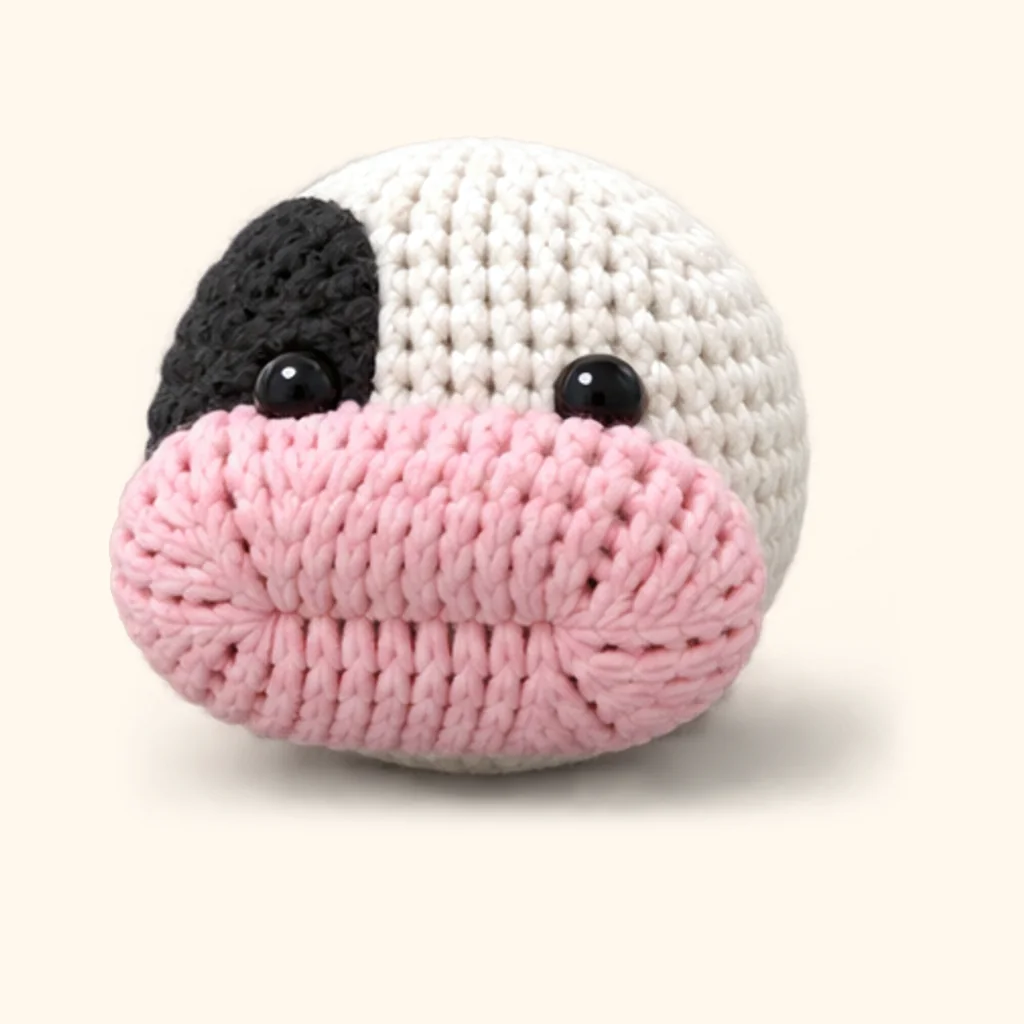 Cow crochet assembly: attach the muzzle