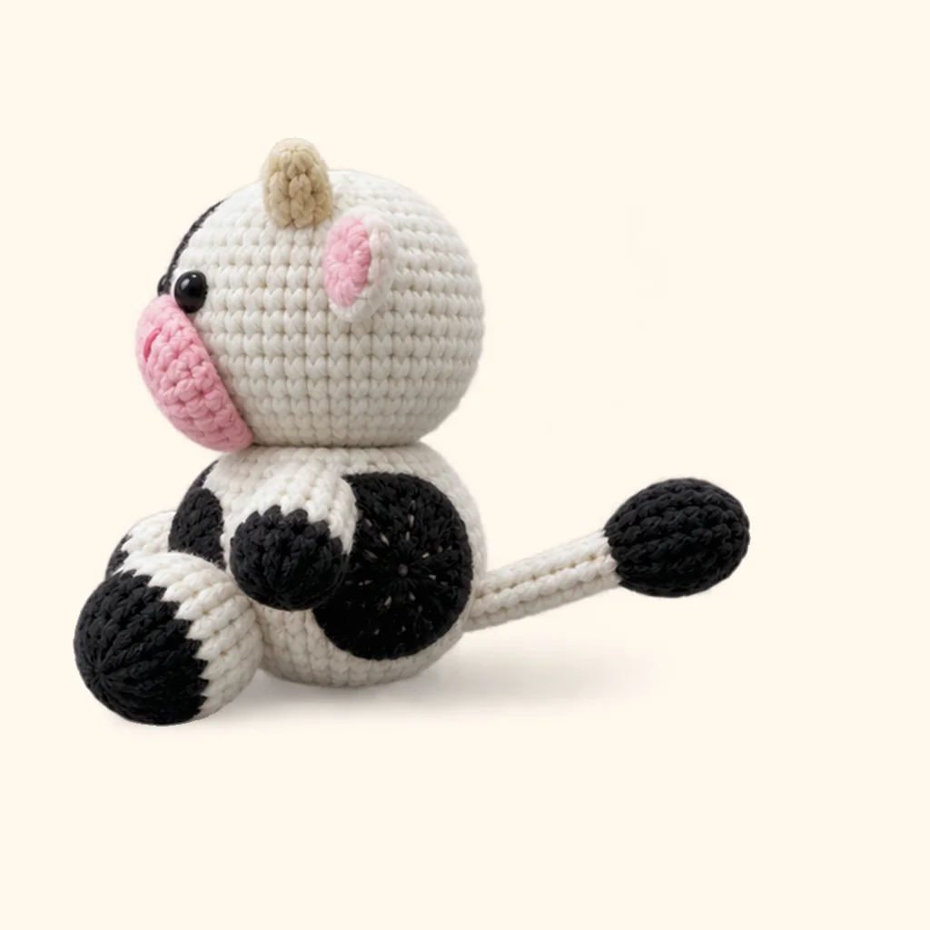 Cow crochet assembly: attach the side spot