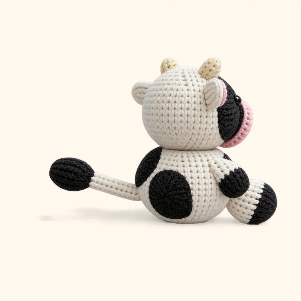 Cow crochet assembly: attach the lower back spot