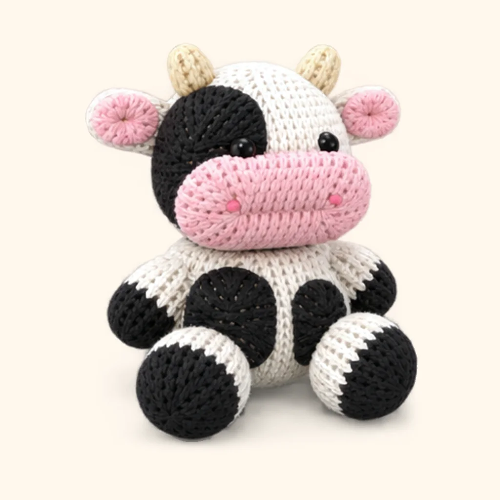 Cow crochet assembly: sew the nostrils