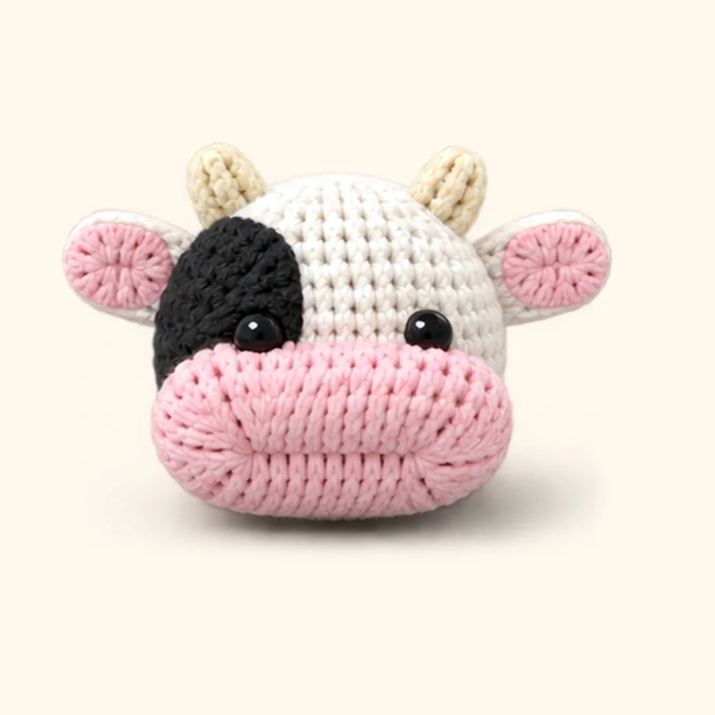 Cow crochet assembly: attach the horns