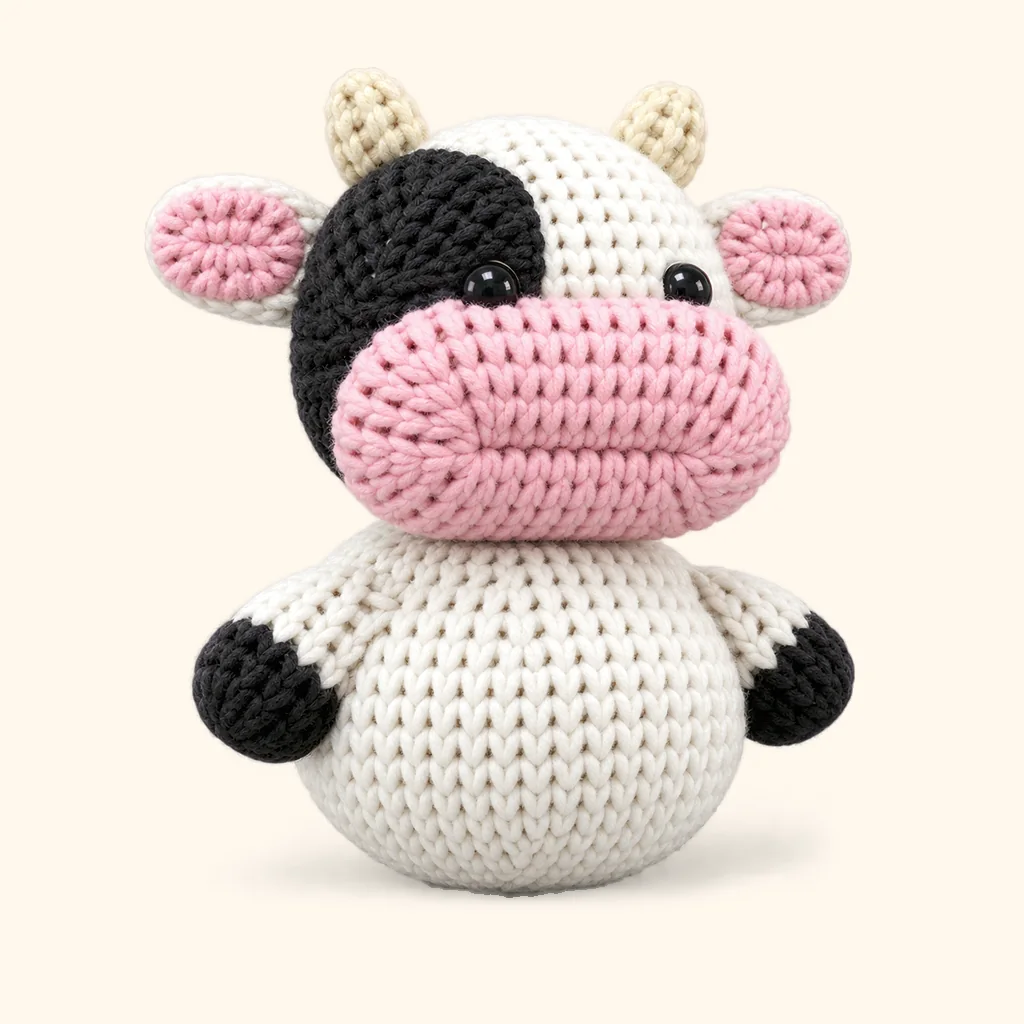 Cow crochet assembly: attach the arms