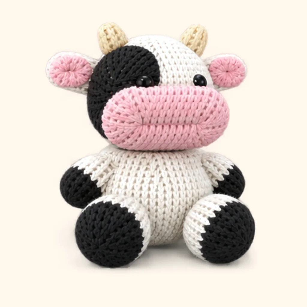 Cow crochet assembly: attach the legs