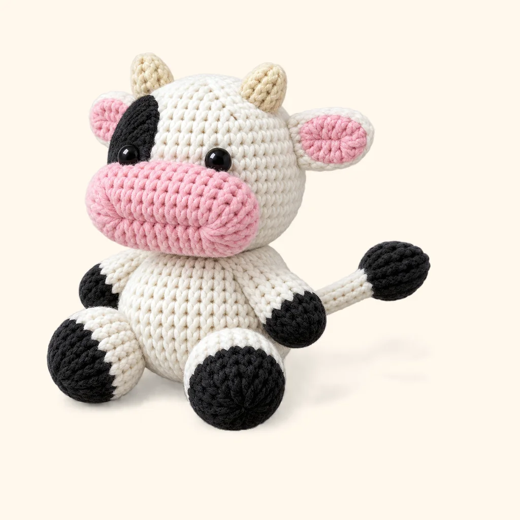 Cow crochet assembly: attach the tail