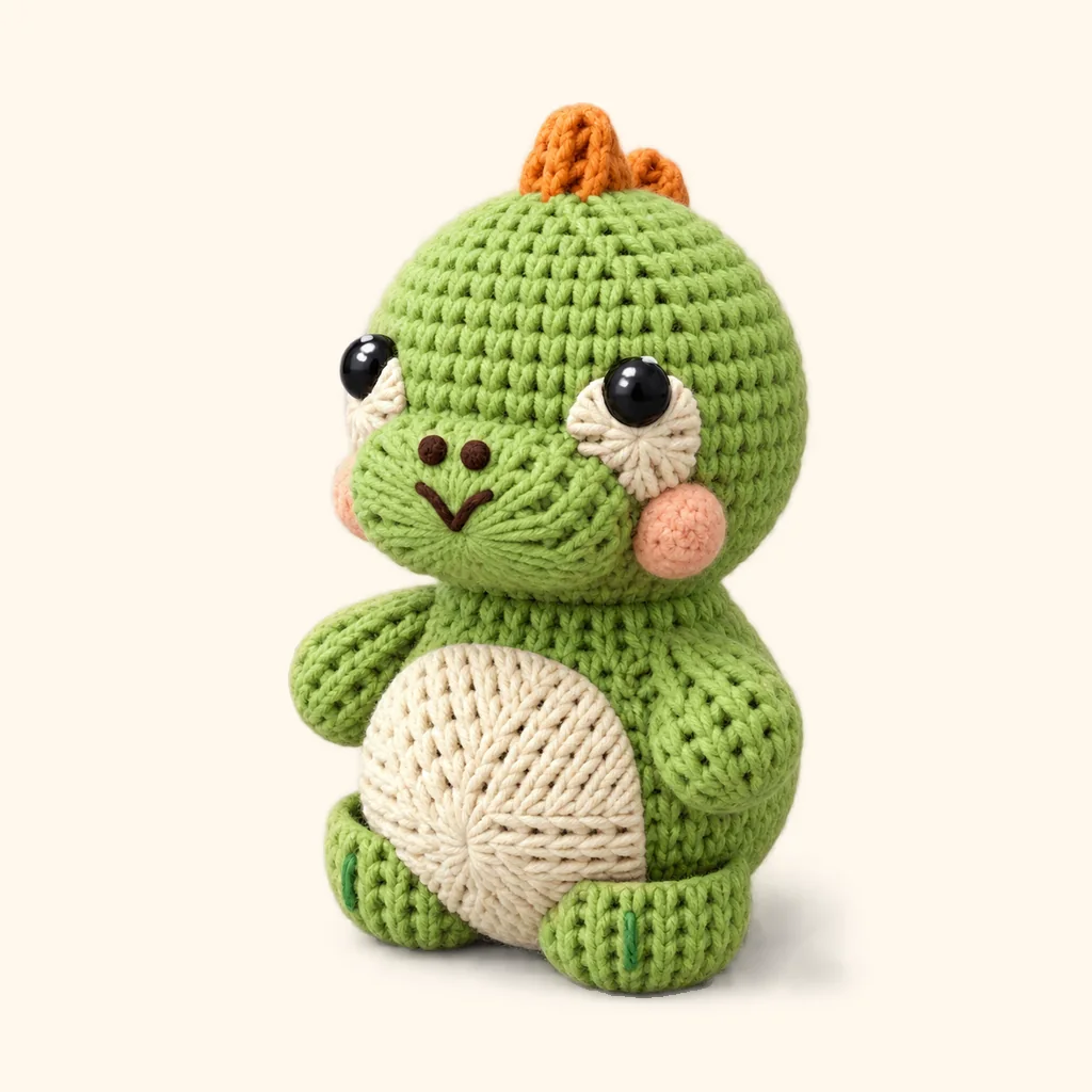 Dinosaur crochet assembly: hide the tails