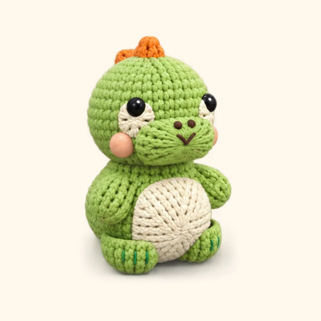 Dinosaur crochet assembly: sew the nostrils