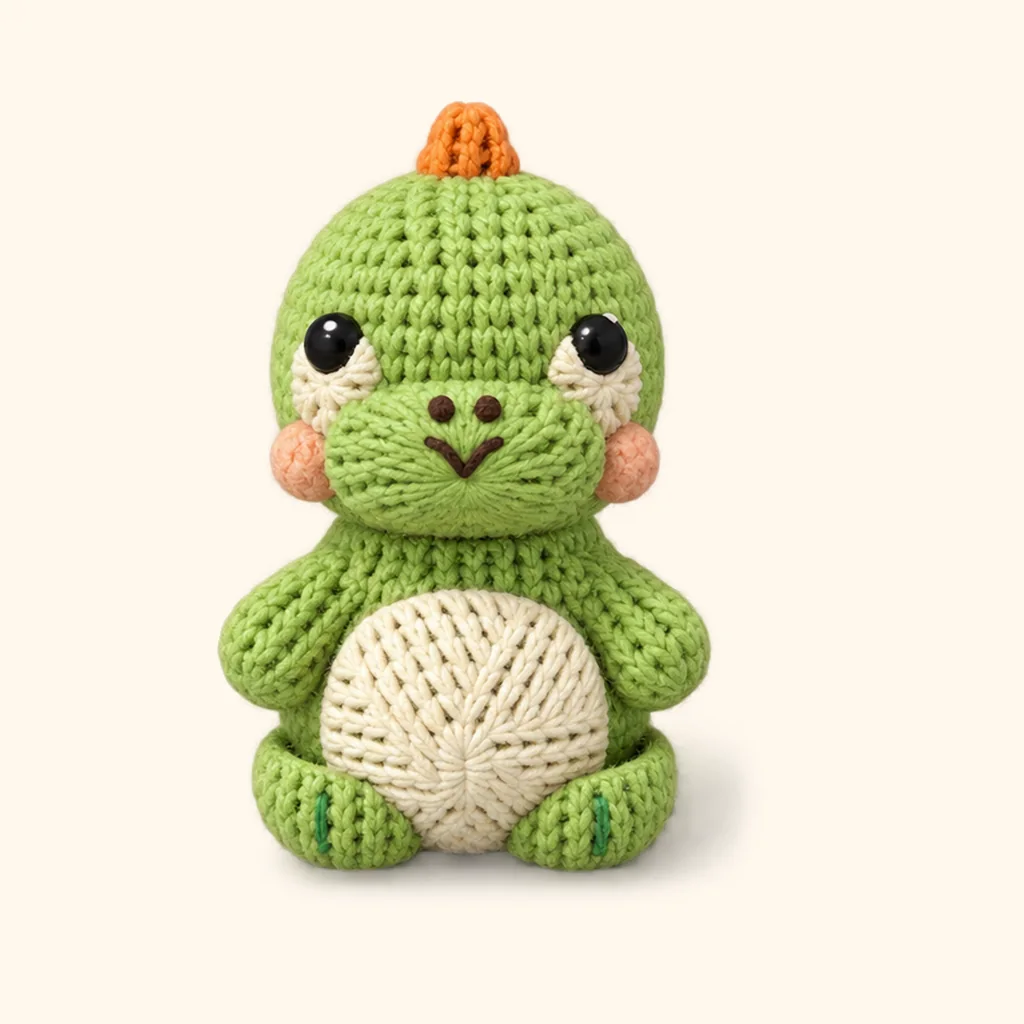 Dinosaur crochet assembly: sew the toe lines