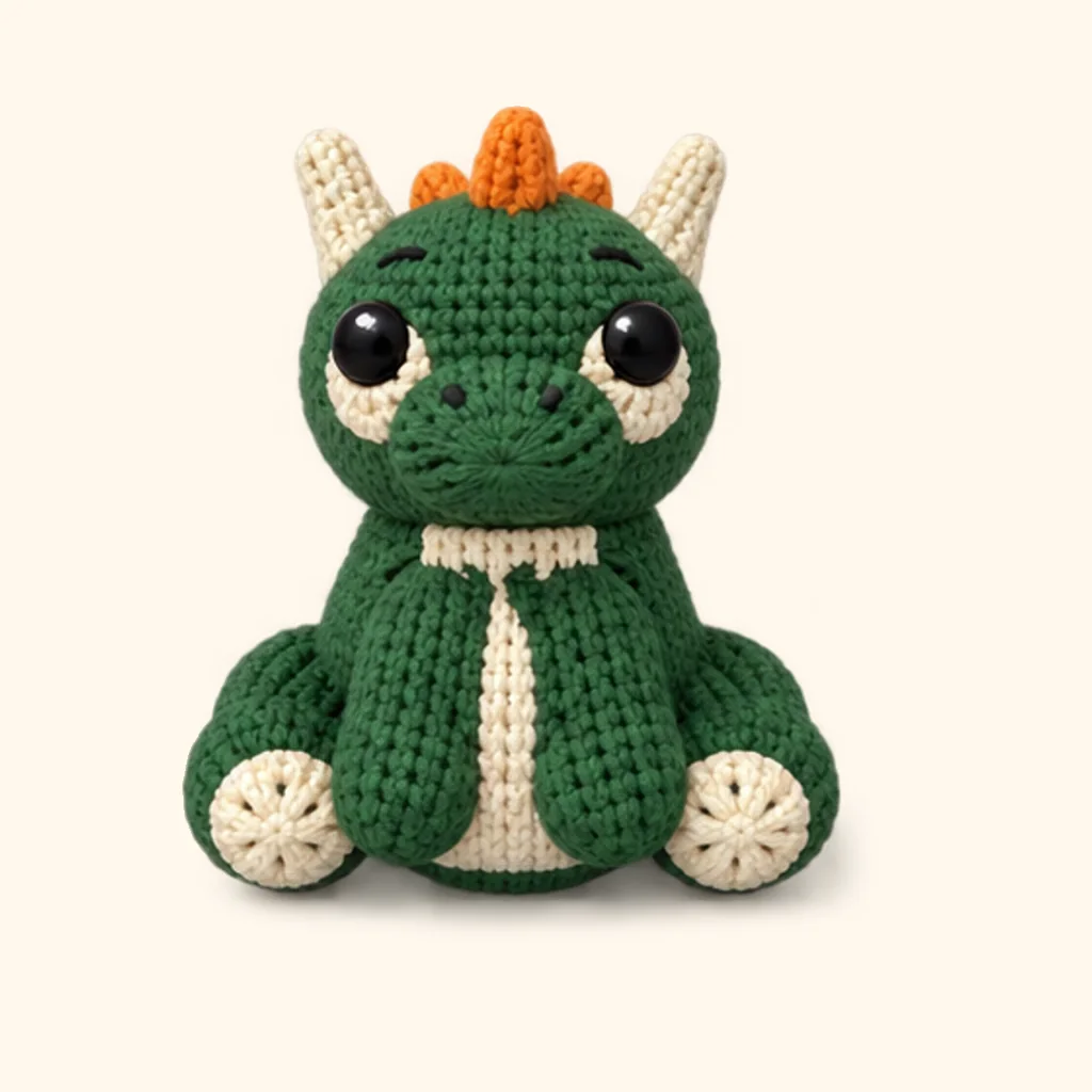 Dragon crochet assembly: attach the front crest spike