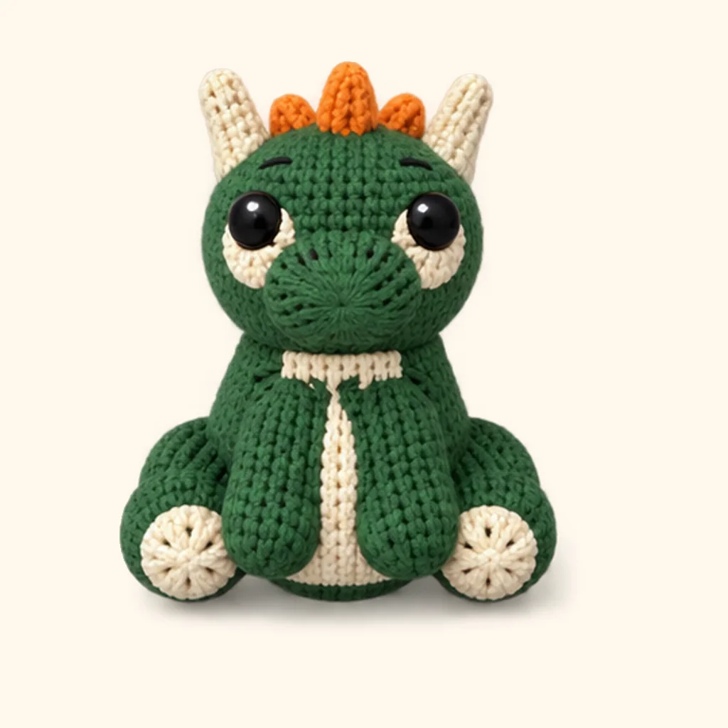 Dragon crochet assembly: attach the small crest spikes