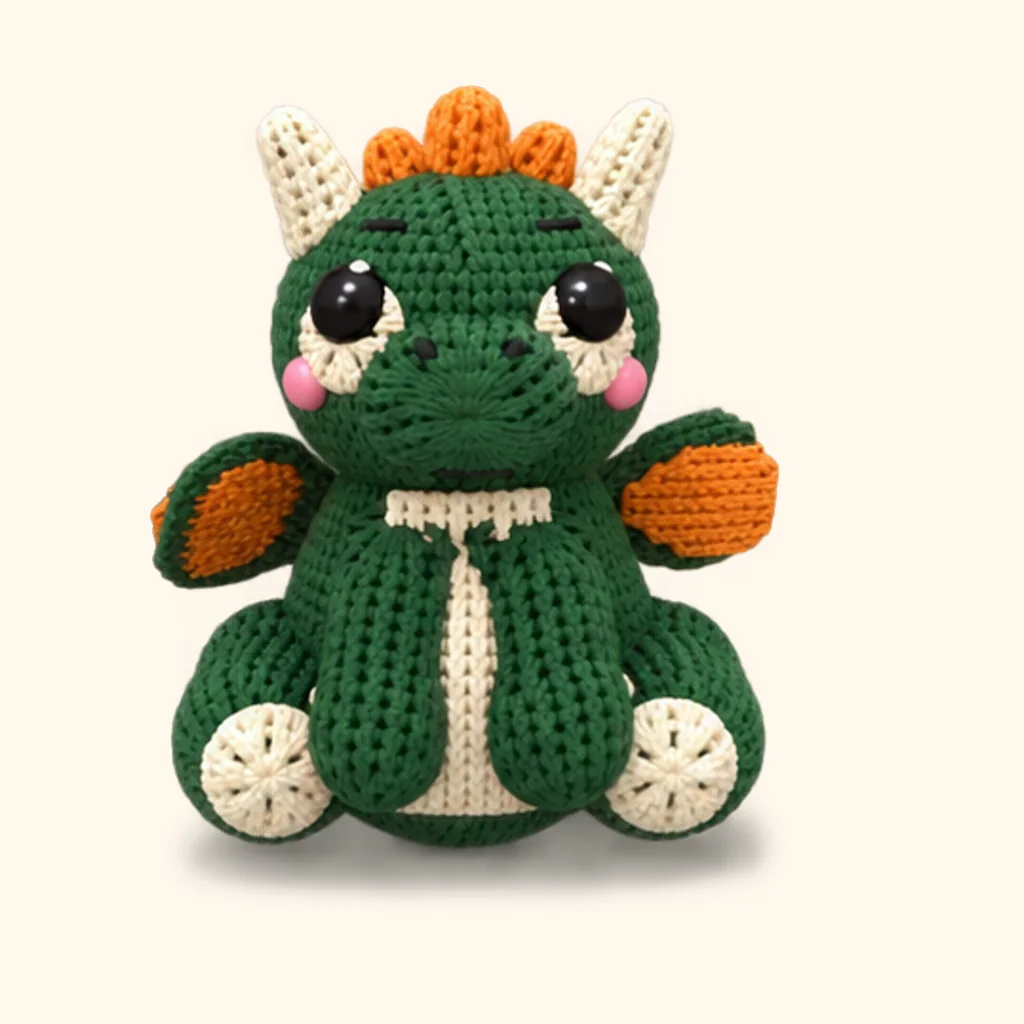 Dragon crochet assembly: sew the cheeks
