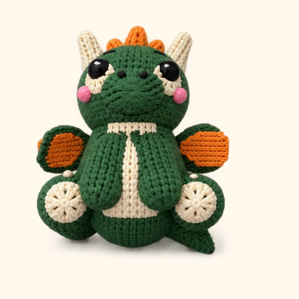 Dragon crochet assembly: sew the mouth