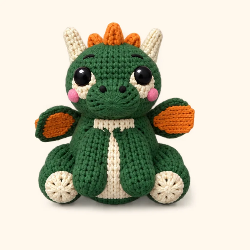 Dragon crochet assembly: sew the middle toe