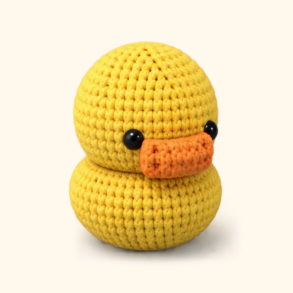 Duck crochet assembly: attach the head