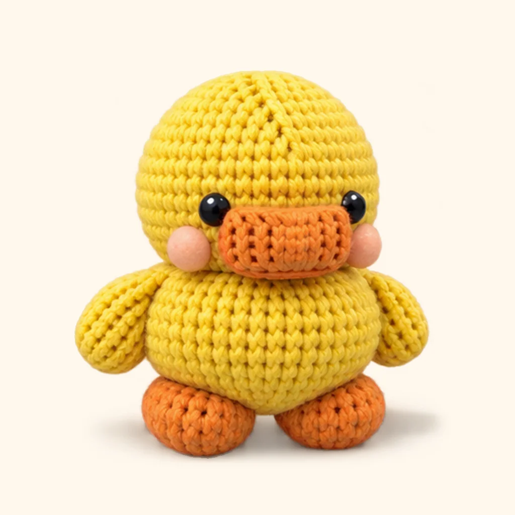 Duck crochet assembly: sew the toe groove (outer)