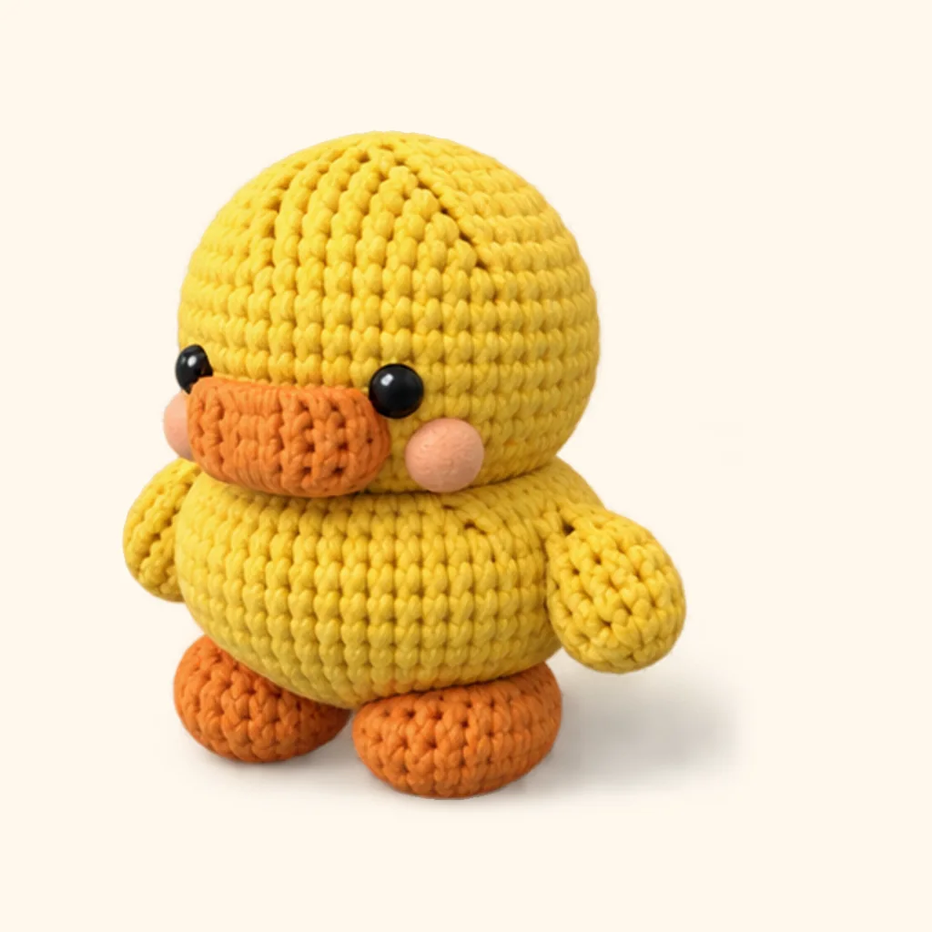 Duck crochet assembly: sew the toe groove (inner)