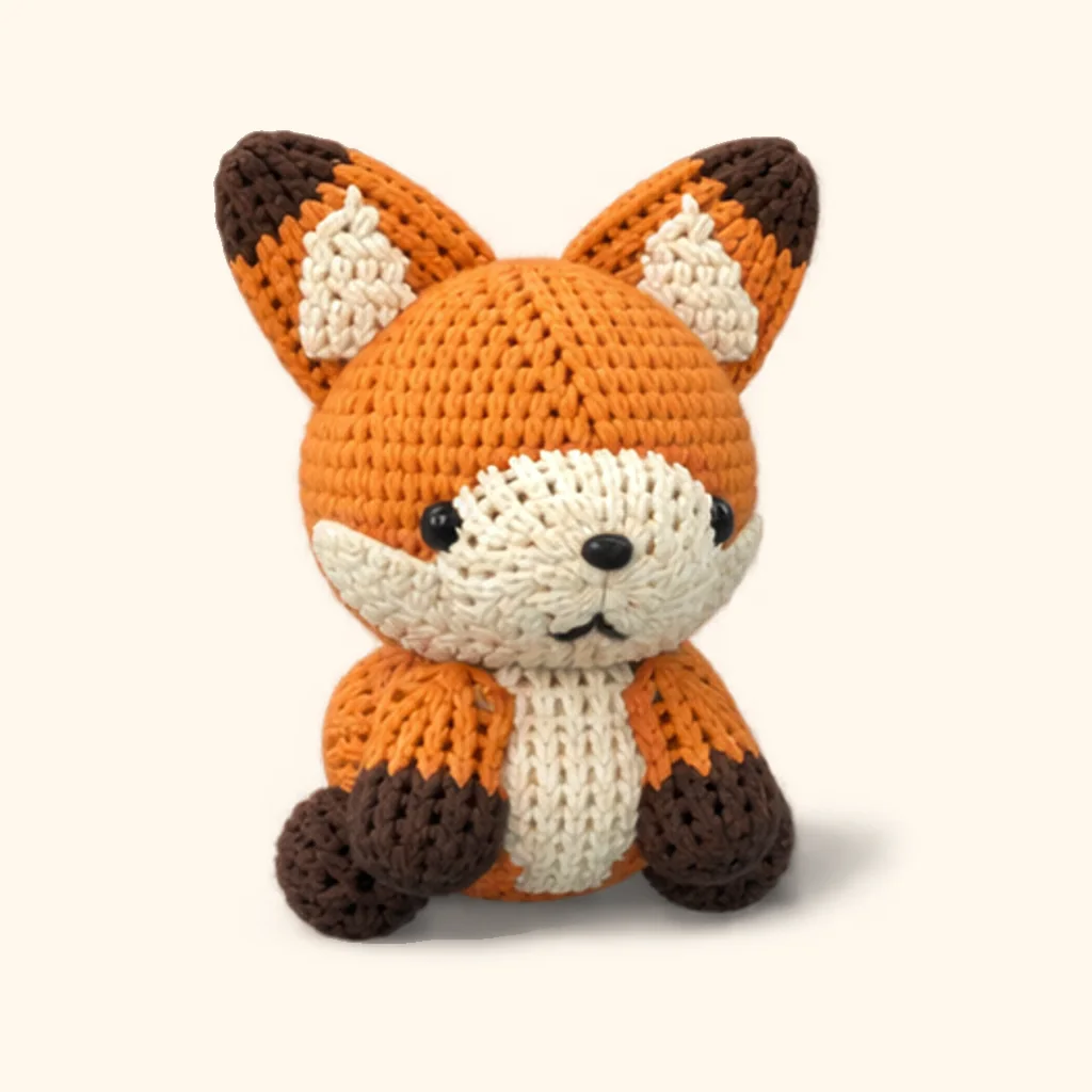 Fox crochet assembly: sew the mouth