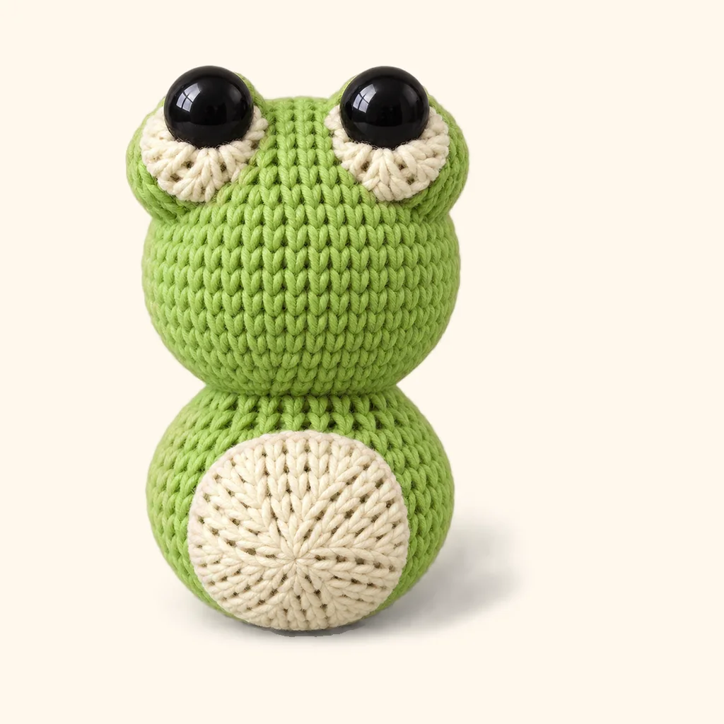 Frog crochet assembly: attach the belly patch