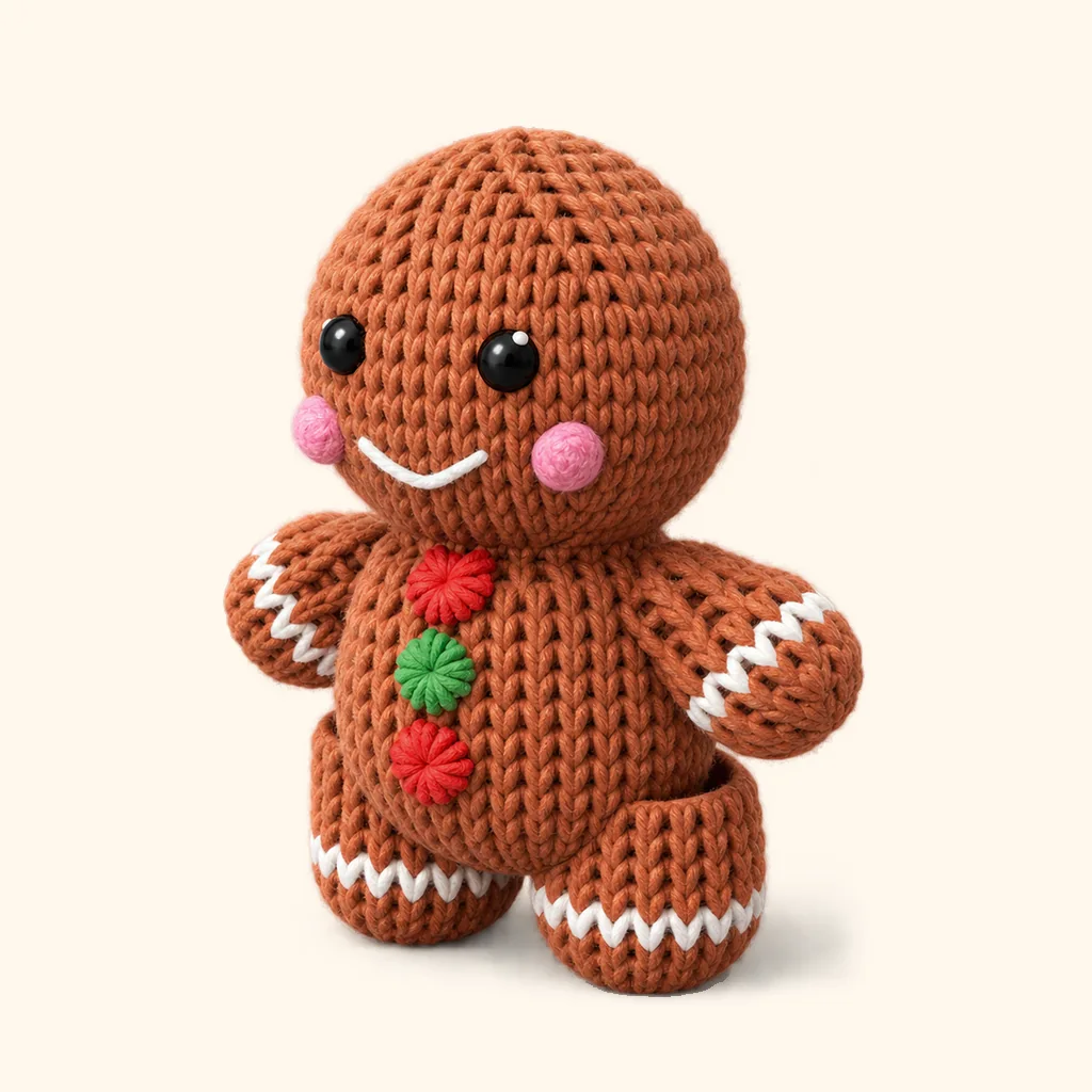 Gingerbread man crochet assembly: hide the tails
