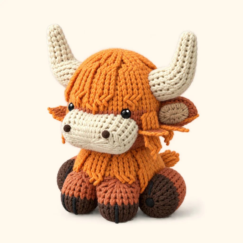 Highland cow crochet assembly: hide the tails