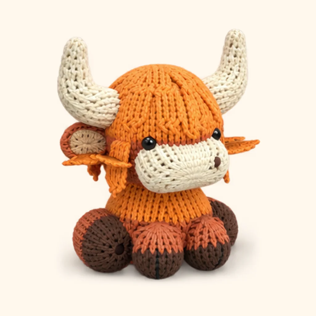Highland cow crochet assembly: attach the hind legs