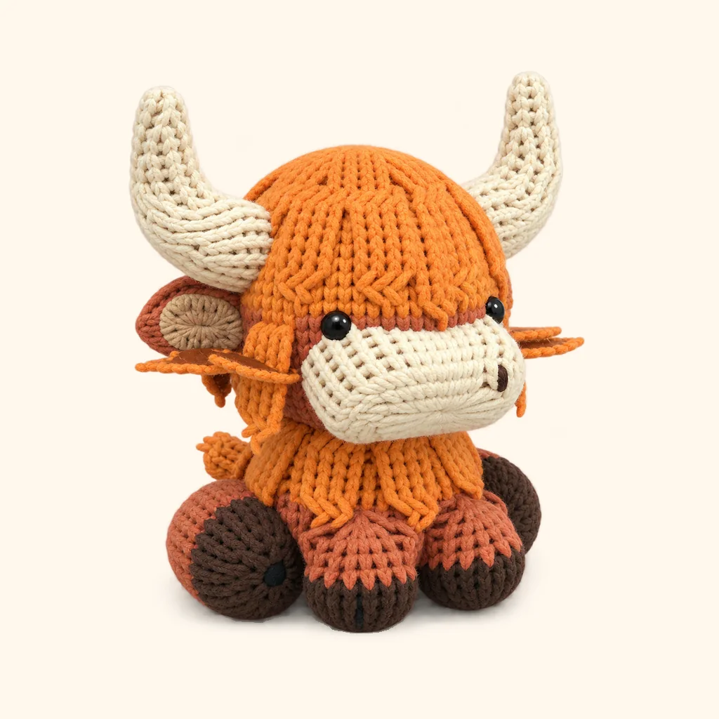 Highland cow crochet assembly: attach the chest and shoulder locks