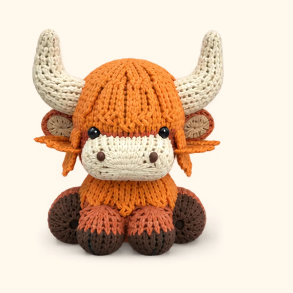 Highland cow crochet assembly: sew the nostrils