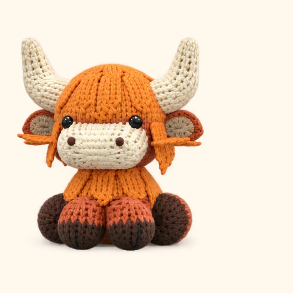 Highland cow crochet assembly: sew the hind hoof cleft
