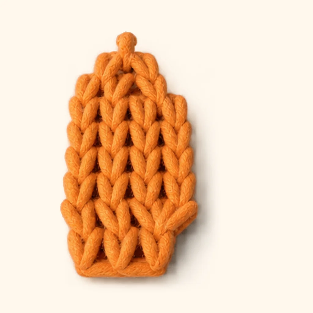 Highland cow amigurumi: the finished chest and shoulder lock