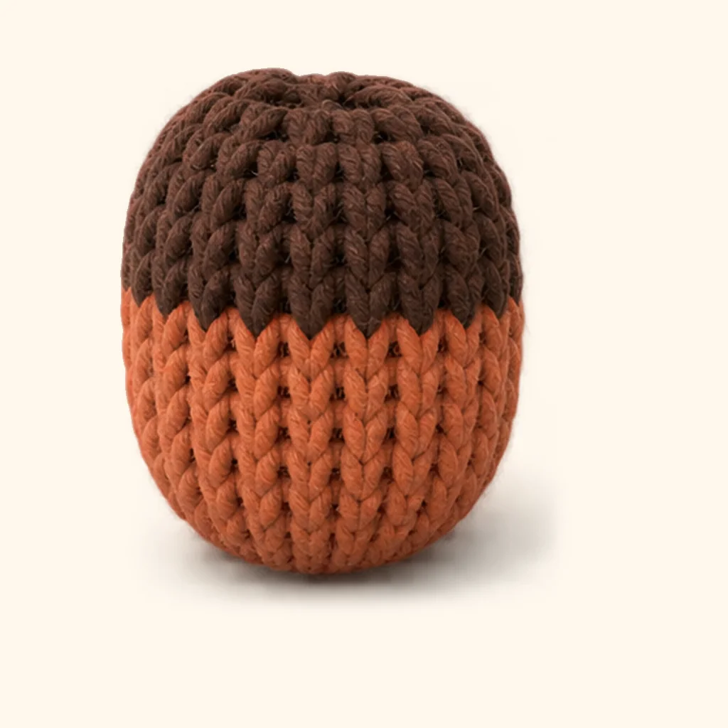 Highland cow amigurumi: the finished hind leg