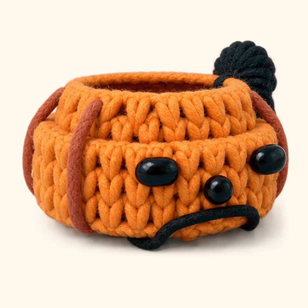 Kawaii ghost crochet assembly: sew the pumpkin ribs