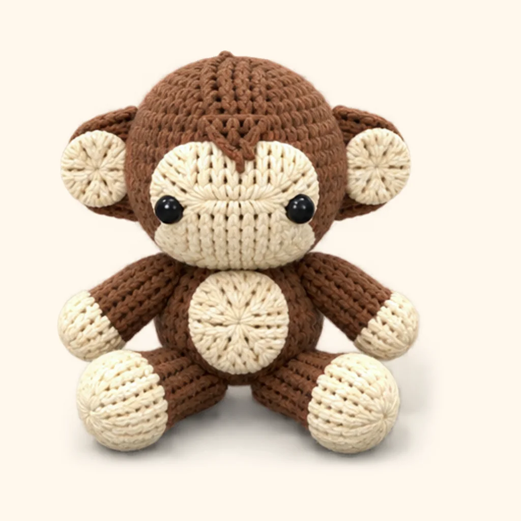 Monkey crochet assembly: attach the arms