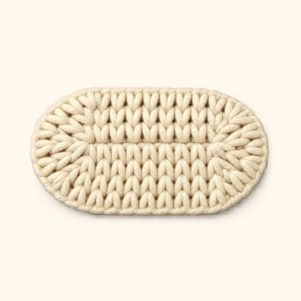 Monkey amigurumi: the finished muzzle patch