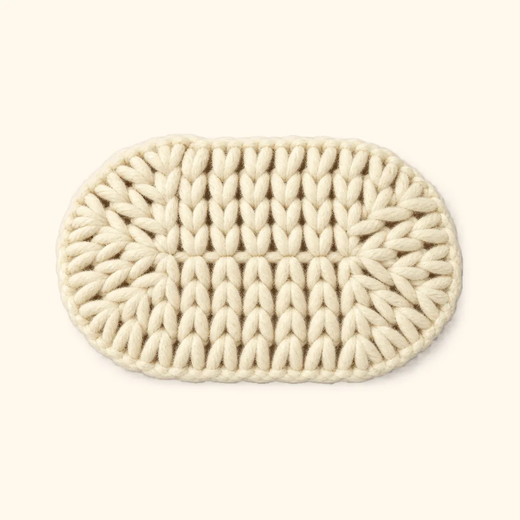 Monkey amigurumi: the finished upper face patch