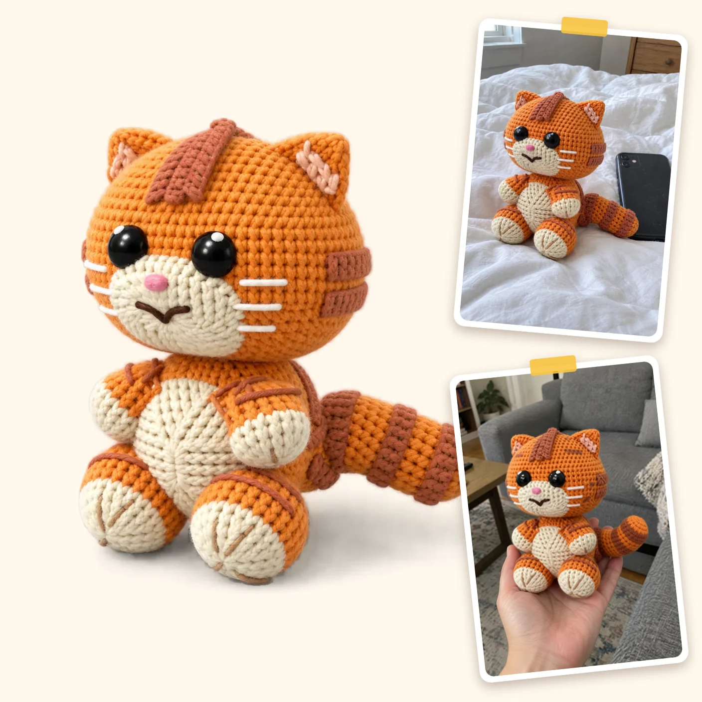 Crochet Cat Pattern: Free Orange Tabby Kitten Amigurumi