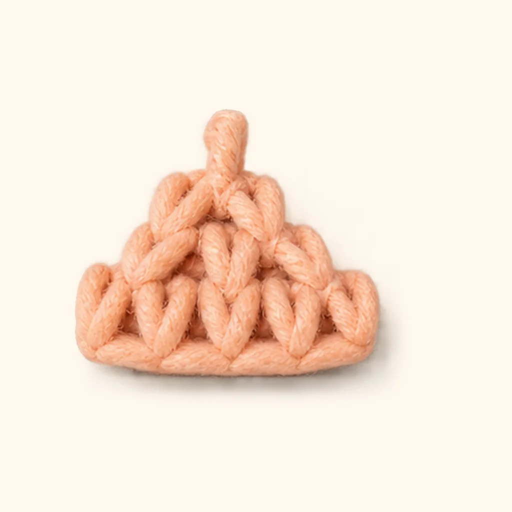 Orange tabby kitten amigurumi: the finished inner ear