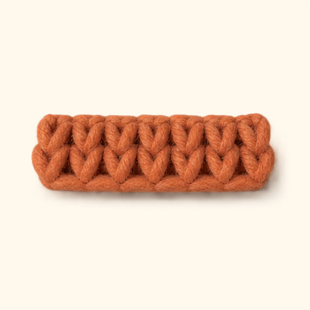 Orange tabby kitten amigurumi: the finished lower cheek stripe