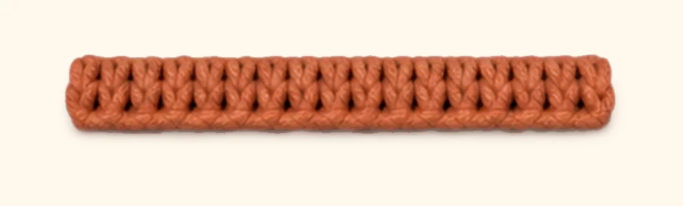 Orange tabby kitten amigurumi: the finished tail stripe 2