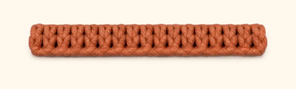 Orange tabby kitten amigurumi: the finished tail stripe 3