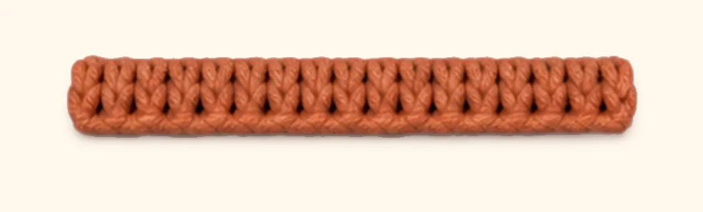 Orange tabby kitten amigurumi: the finished tail stripe 4 (nearest the tip)