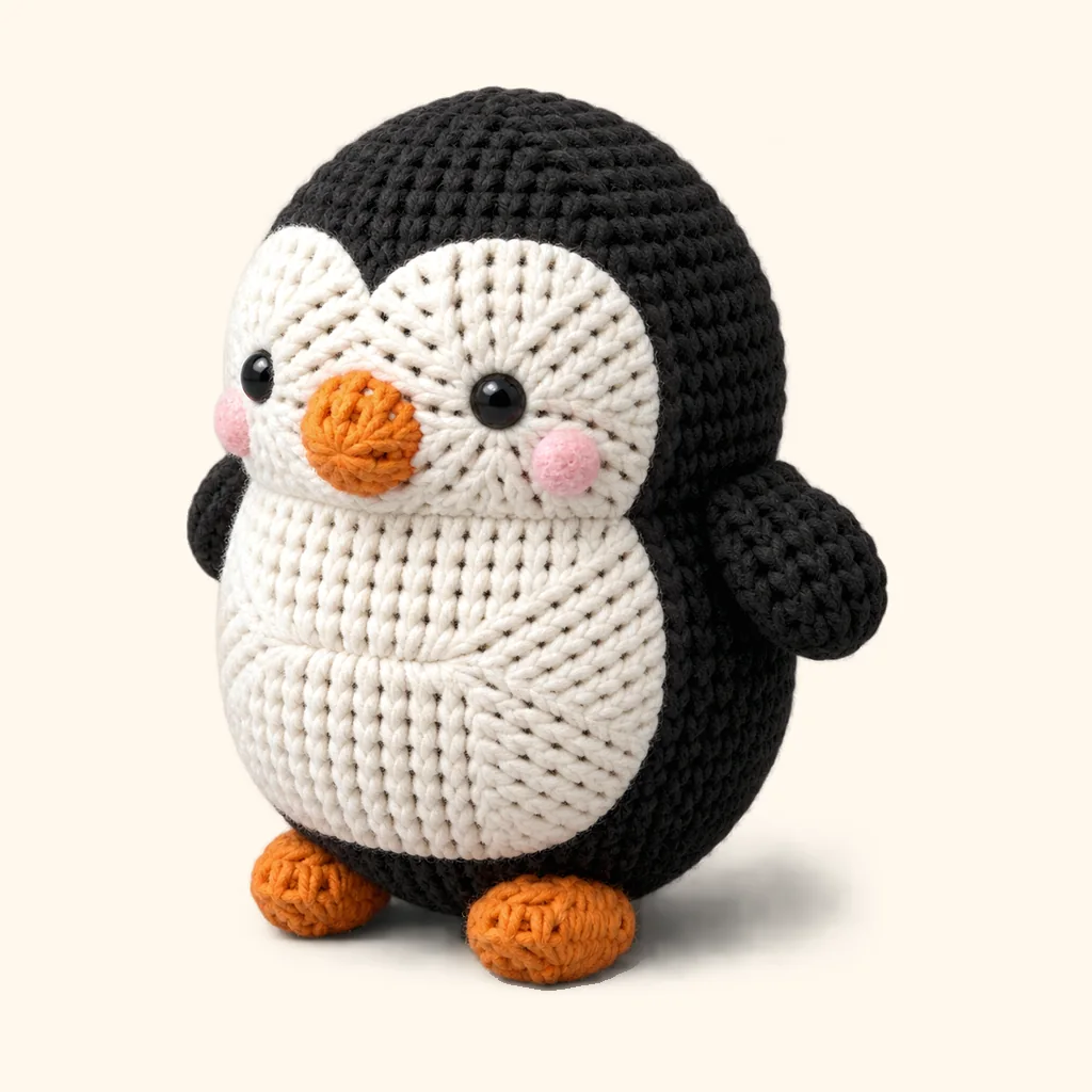 Penguin crochet assembly: hide the tails