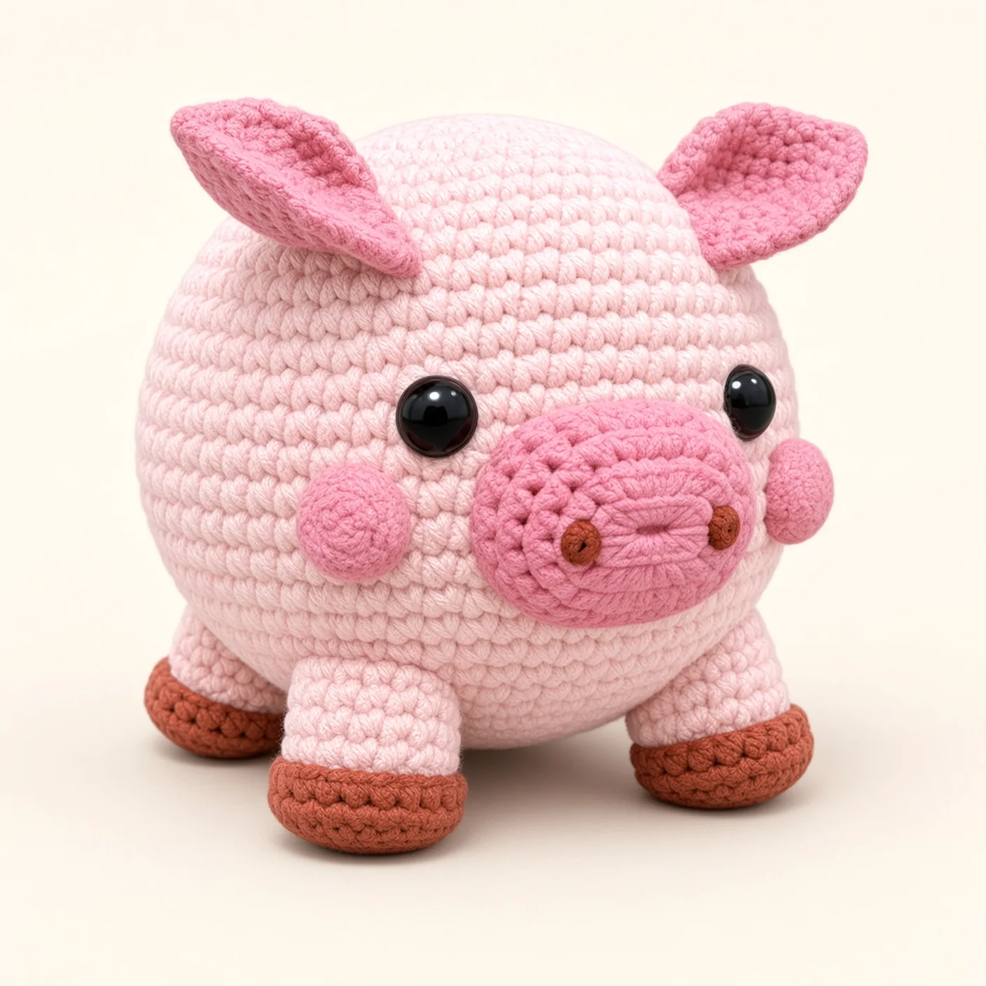 Pig crochet assembly: sew the nostrils